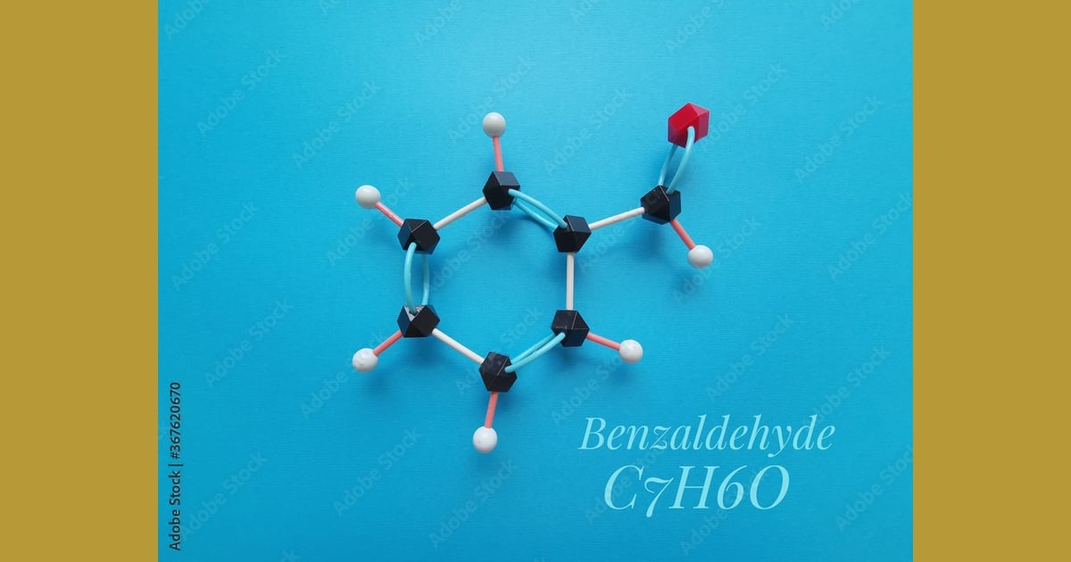 Benzaldehida - Molecular structure model