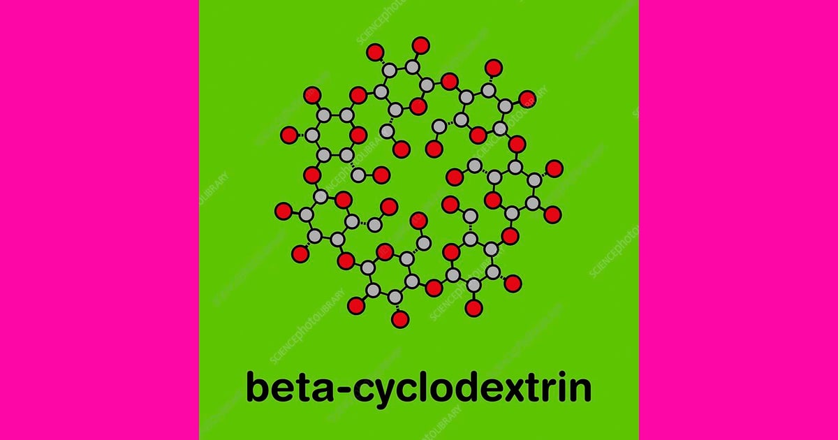 Beta-Siklodekstrin - Beta-cyclodextrin molecule, illustration