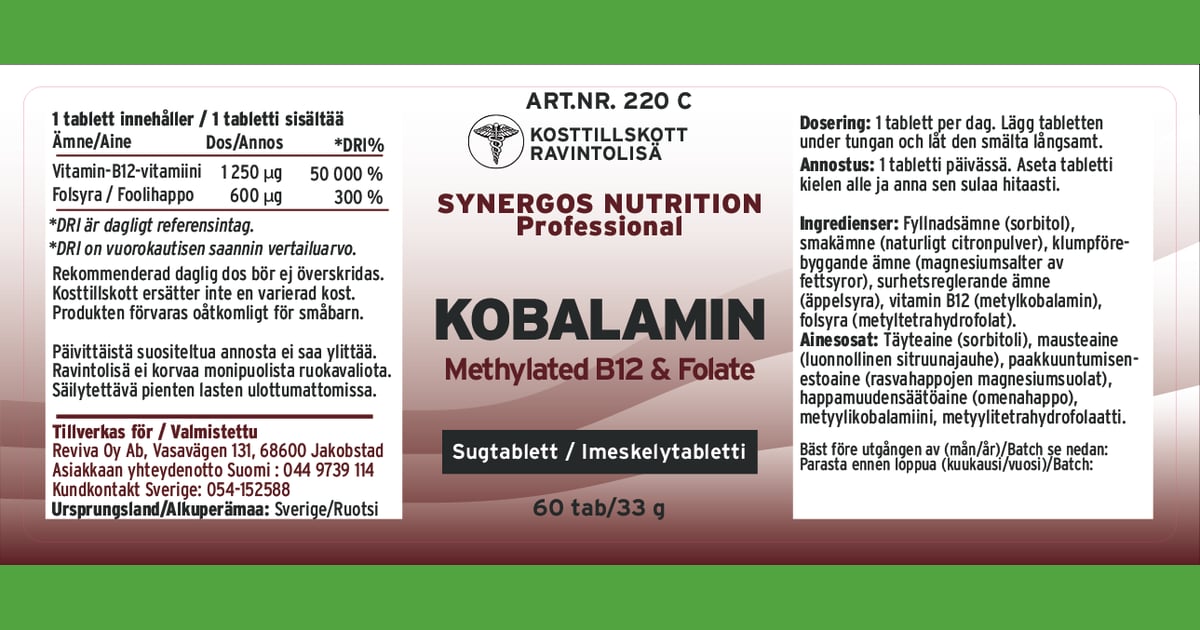 Kobalamin (Vitamin B12) - Kobalamin, metylerad B12