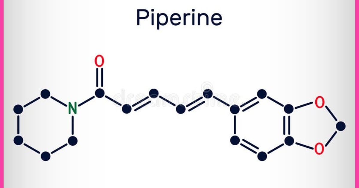 Piperin - Piperine, C17H19NO3 Molecule.