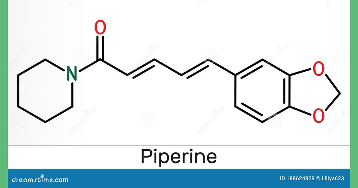 Piperin - Piperine, C17H19NO3 Molecule.