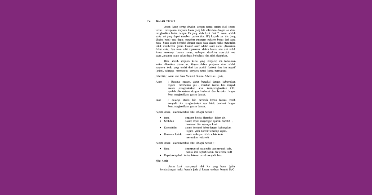 Senyawa Basa (Sejarah, Karakteristik, Manfaat Contoh) - Laporan tetap sifat