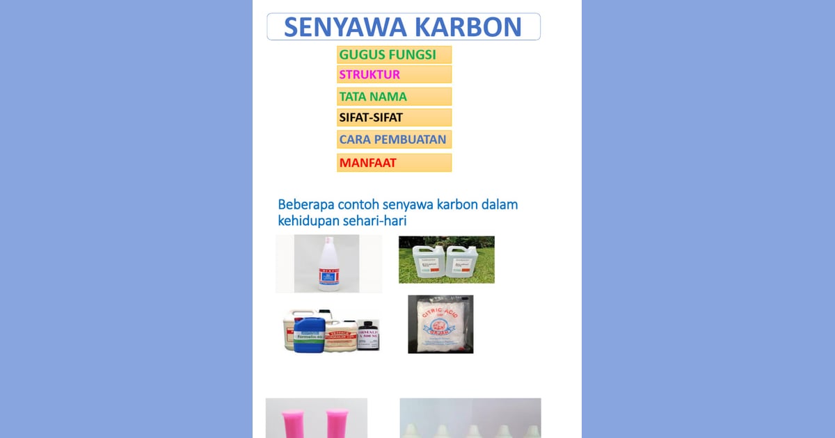 Senyawa Karbon (Karakteristik, Sifat, Manfaat Contoh) - Senyawa Karbon: Struktur