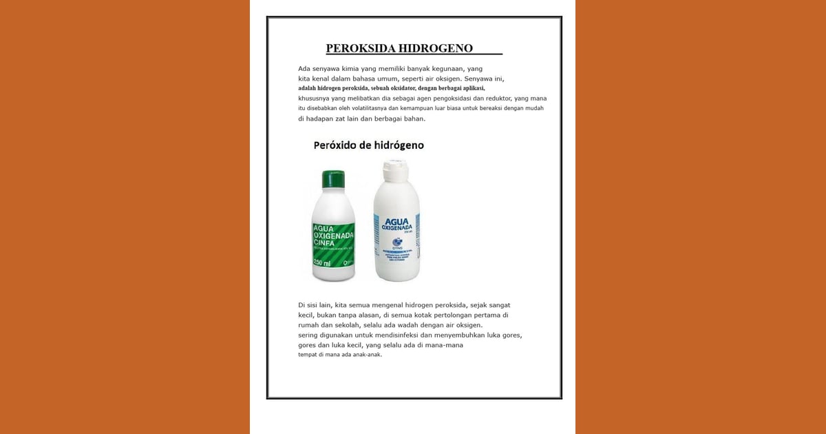 Senyawa Peroksida Hidrogen (Sejarah, Karakteristik, Fungsi, Kegunaan  Contoh) - Kegunaan dan Risiko