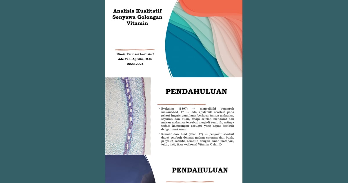 Senyawa Vitamin A (Sejarah, Karakteristik, Kegunaan Contoh) - Analisis Kualitatif Senyawa