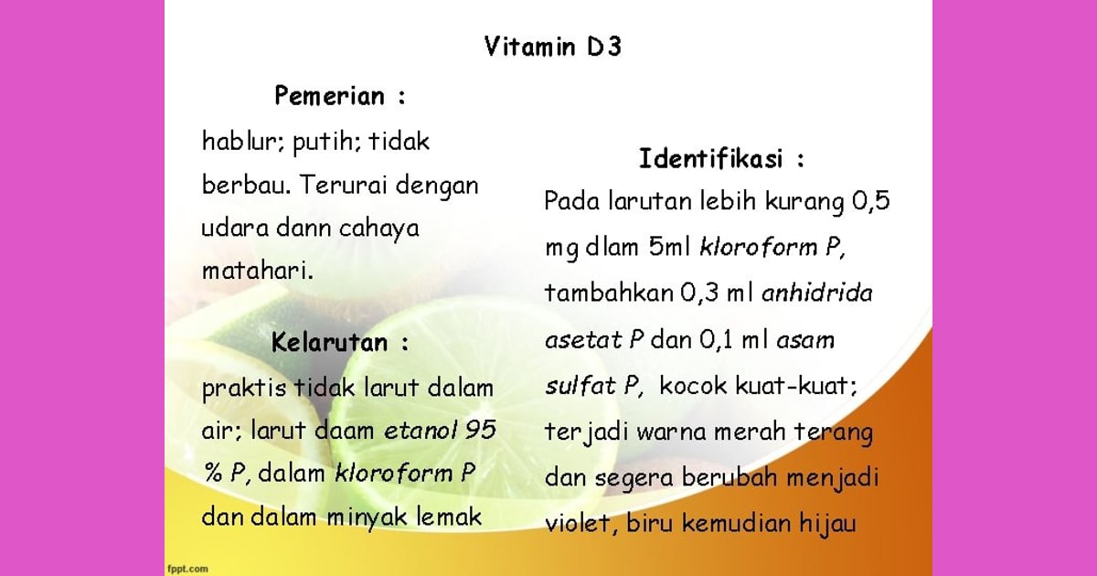 Senyawa Vitamin D (Sejarah, Karakteristik, Kegunaan Contoh) - VITAMIN VITAMIN VITAMIN