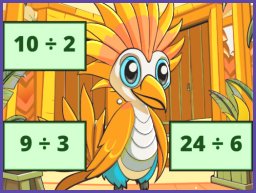 Descubre la imagen oculta del pájaro en el juego de descubrir imagen de pájaro de división