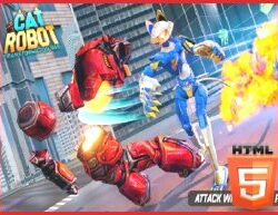 Experimente o Supremo Jogo de Guerra de Transformação de Robôs-Gato
