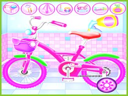 Salão de Lavagem e Reparação de Bicicletas para Meninas: Jogo de Limpeza e Reparação